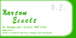 marton eiselt business card